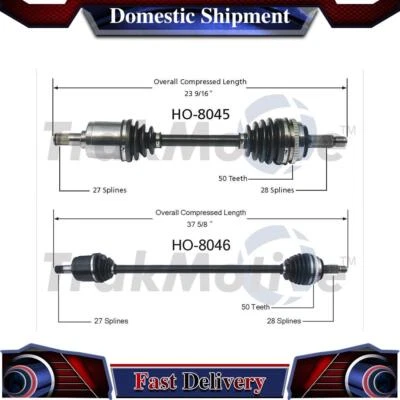 Eje CV delantero izquierdo derecho TrakMotive eje articulado CV para Honda Accord 1990-1993 Foto 1 de 3