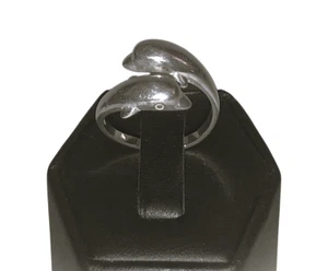 925 Sterling Silver Dolphin Adjustable Bypass Ring *See Size Note & Photos 2.66g - Picture 1 of 16