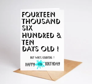 Divertida tarjeta de cumpleaños 40 hijo hija hermano hermana niño sobrino nieto BC269 - Imagen 1 de 3