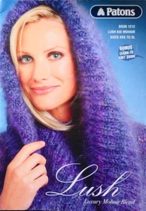 Patons #1212 Knitting Pattern book - Lush Kid Mohair - 10 Designs XXS to XL - Picture 1 of 8