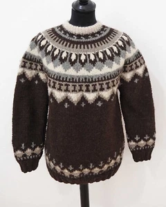 Damen Island Norweger Strick Pullover Grösse M Schurwolle Handarbeit N671 - Bild 1 von 3