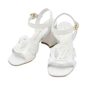 LOUIS VUITTON LV Isola Sandals Size 35 Calf Leather White 1AHNTU - Picture 1 of 11