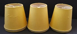 3 X CLIP ON CANDLE LAMPSHADES - YELLOW A/F (B)* - Picture 1 of 9