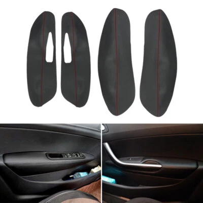 4x Painéis de Maçaneta de Porta Capa de Couro Guarnição Cartões de Inserção Para Peugeot 308 2009-2014 - Imagem 1 de 4
