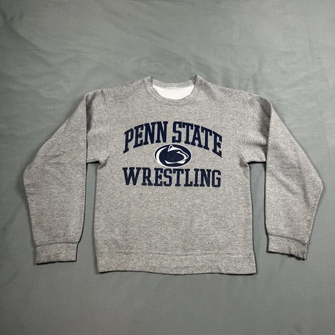 Vintage Penn State Wrestling Crewneck Sweatshirt Grey Small Unisex VTG NCAA Cover