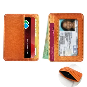 Slim Minimalist Front Pocket Wallet,RFID Blocking Credit Card Holder ID Window - Picture 1 of 15