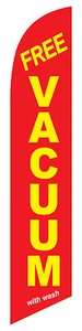 Aspiradora gratuita con lavado (bandera de pluma roja - SOLAMENTE BANDERA - Imagen 1 de 1