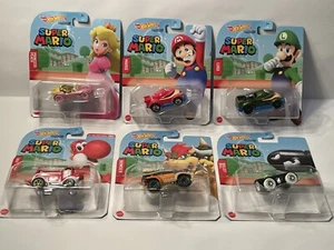 Hot Wheels Nintendo Super Mario Charakter Autos Komplettsatz 6 Diecast Autos - Bild 1 von 9