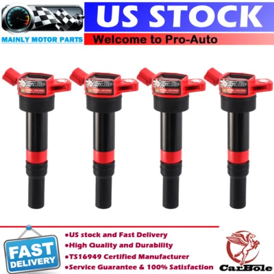 4 Pack Ignition Coils For 2011-2017 Hyundai Elantra Kia Forte 1.8L 2.0L L4 UF651 - Image 1 of 4