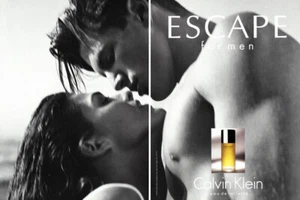 1993 Calvin Klein CK Escape perfume Shana Zadrick 2-page MAGAZINE AD - Picture 1 of 1