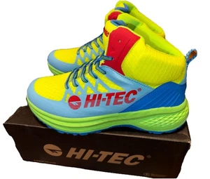 Zapatos de caña alta Hi-Tec para hombre talla 9 Trail Senderismo años 90’s colores neón, transpirables nuevos con etiquetas - Imagen 1 de 11