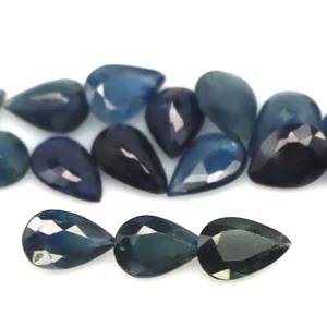 6.36 CT. Heated 17Pcs Greenish Blue Sapphire Madagascar Pear - Picture 1 of 4