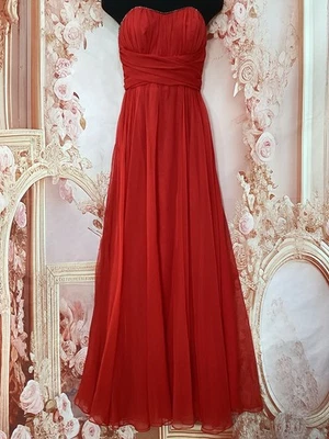 VESTIDO DE GASA MIKE BENET Vintage Años 80 Rojo R BEAsED X-Pequeño 8 Barrido Completo DAISY Baile de graduación Foto 1 de 4