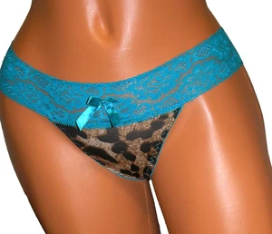 Panties Lingerie Lace Trim Animal Print Thong Small/ Medium Adult Gift - Picture 1 of 6