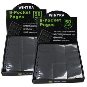 1800 Pockets Trading Card Pages, 9-Pocket Side-Loading Card Sleeves Protector... - Picture 1 of 7