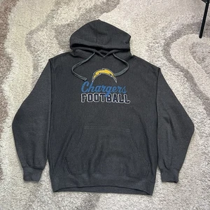 Vintage San Diego Chargers Hoodie Pullover Majestic Men’s Large NFL Dark Gray - Picture 1 of 6
