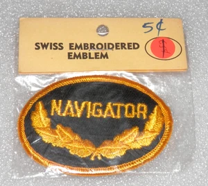 Vintage NAVIGATOR Patch • Gold Laurel Blue 3" Badge Emblem NOS New FREE SHIP - Picture 1 of 5