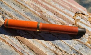 Pluma Estilográfica Parker Duofold Jr Lucky Curve Naranja Quemado Oro 14K #7 De Colección Nueva en Caja - Imagen 1 de 24