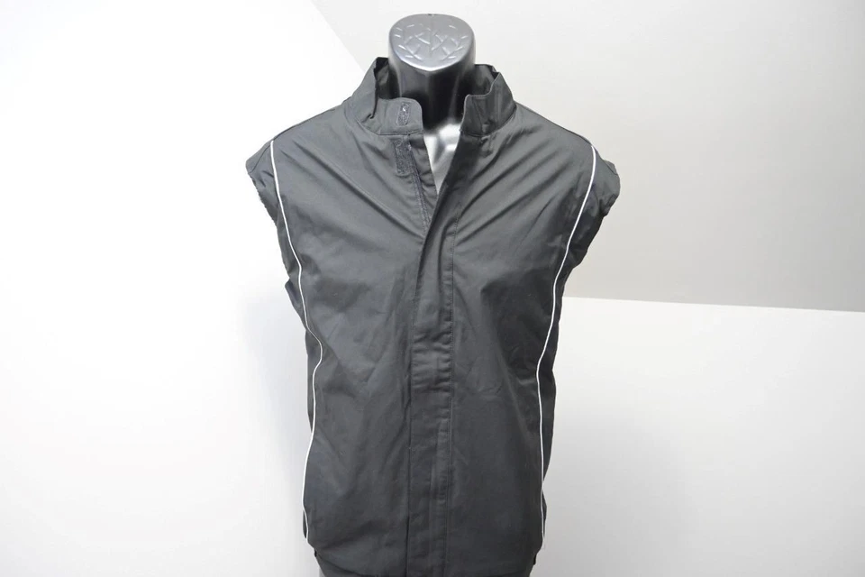 Galway Bay Golf Windbreaker Vest Jacket Full Zip Black Mens Size Medium - Image 1 of 4