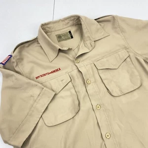 BOY SCOUTS Of America Shirt Mens Small VENTED Uniform BSA Microfiber Scout - Picture 1 of 13