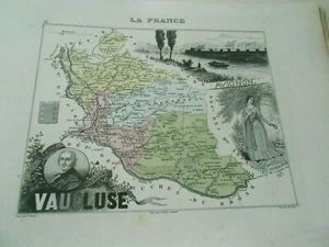 Carte France Département du VAUCLUSE Migeon 1889 - Foto 1 di 1