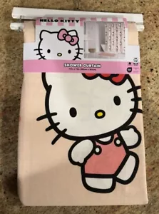 Hello Kitty Floral 100% Cotton Shower Curtain Peach 72in x 72in Bathroom Decor - Picture 1 of 3