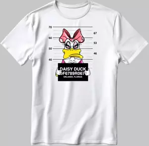 Daisy Duck Mugshot Kurzarm weiß-schwarz Herren/Damen T-Shirt K406 - Bild 1 von 5