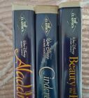 Disney Black Diamond VHS Lot (Beauty and the Beast, Aladdin, and Cinderella)