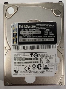 Lecteur SAS Lenovo AL15SEB120N 1,2 To 2,5" 12 Go/s 10K tr/min FRU : 00YK016 - Photo 1/2