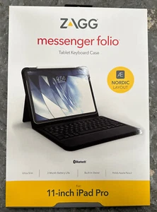 ZAGG Messenger Folio Tablet Keyboard Case 11-inch iPad Pro - NORDIC Layout - Picture 1 of 5