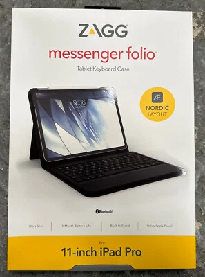 ZAGG Messenger Folio Tablet Keyboard Case 11-inch iPad Pro - NORDIC Layout - Image 1 of 4