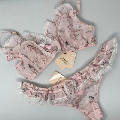 Conjunto Agent Provocateur Cinta Rosa AP3 Mediano Nuevo con Etiquetas Foto 1 de 4