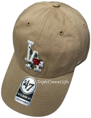MLB Los Angeles Dodgers ('47 Brand) Red Thorn Clean Up Hat Khaki - Image 1 of 4