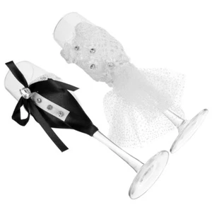 2 Stück Champagnerflöten-Toastgläser für Hochzeitstag-Party-Bankette - Bild 1 von 12