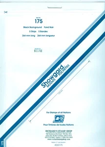 Showgard Stamp Mount Strips size 175 264mm, Black, 5 strips - Picture 1 of 1