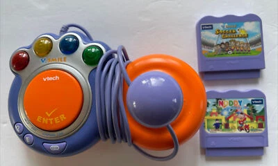 Vtech Vsmile Wired Controller Orange Model 9100 W/ Noddy & Soccer Games - Image 1 of 4