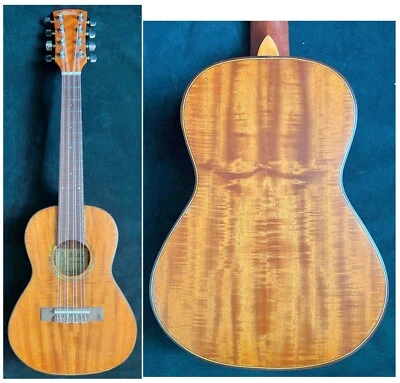 Alulu 8 String Solid curly Acacia Koa wood Tenor Ukulele satin polished BU983A - Image 1 of 4
