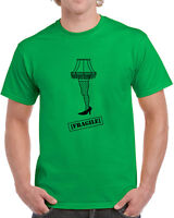 Fragile Lamp Christmas Story  Leg Outfit Forest Green Basic Men's T-Shirt 