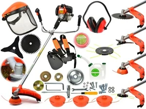 Leichte Benzin Motorsense 6 PS JG Freischneider Rasentrimmer + viel Zubehör - Bild 1 von 8