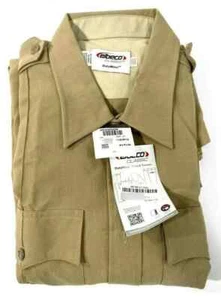 ELBECO MENS 18X32-33 DUTYMAXX WEST COAS LONG SLEEVE STRETCH SHIRT SILVER TAN 2XL - Picture 1 of 2