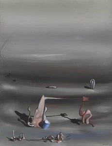 YVES TANGUY Surrealism Art Poster or Rolled Canvas Print "Titre Inconnu" - Picture 1 of 1