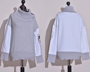 Elisa Cavaletti Women's High Neck Sweater Jumper White / Grey Roll Neck UK10 D36 - Picture 1 of 10
