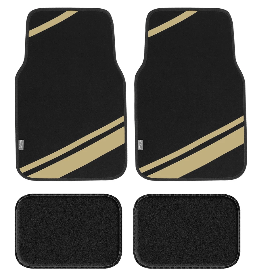 FH Group Universal Fit Stripes Carpet Car Floor Mats for SUV Van Truck, Full Set - Image 1 of 1