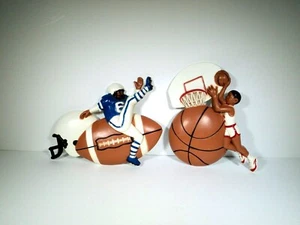 RARE=VTG=MCMXCI-1991=BURWOOD-#3213-1-WALL PLAQUES-FOOTBALL & BASKETBALL-MADE USA - Picture 1 of 5