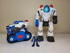 Imaginext Police Robot White Mech Suit and Tank With Lights & Sounds & Figure