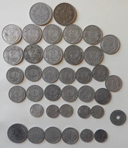 Pièces alu MORLON + Etat français (lot x38) TOUTES DIFFERENTES - Picture 1 of 15