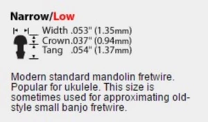 Narrow Fret Wire Fretwire .053'' 1.35mm for Banjo Mandolin Ukulele Dulcimer - Picture 1 of 3