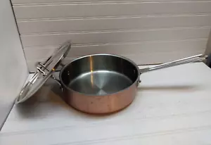 Cuisinart Skillet 10" Copper Stainless 3.5 Qt Saute Pot Chicken Frying Pan & Lid - Picture 1 of 9