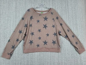 Honeydew Womens Cropped Pullover Sweatshirt Sz Large Stars Brown - Picture 1 of 8