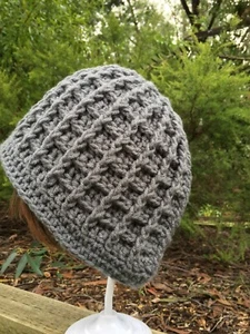 Handmade Crochet. Men's Chunky Waffle Beanie/Skull Cap. One Size Fits Most. - Picture 1 of 4
